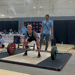 Jackson performing a deadlift